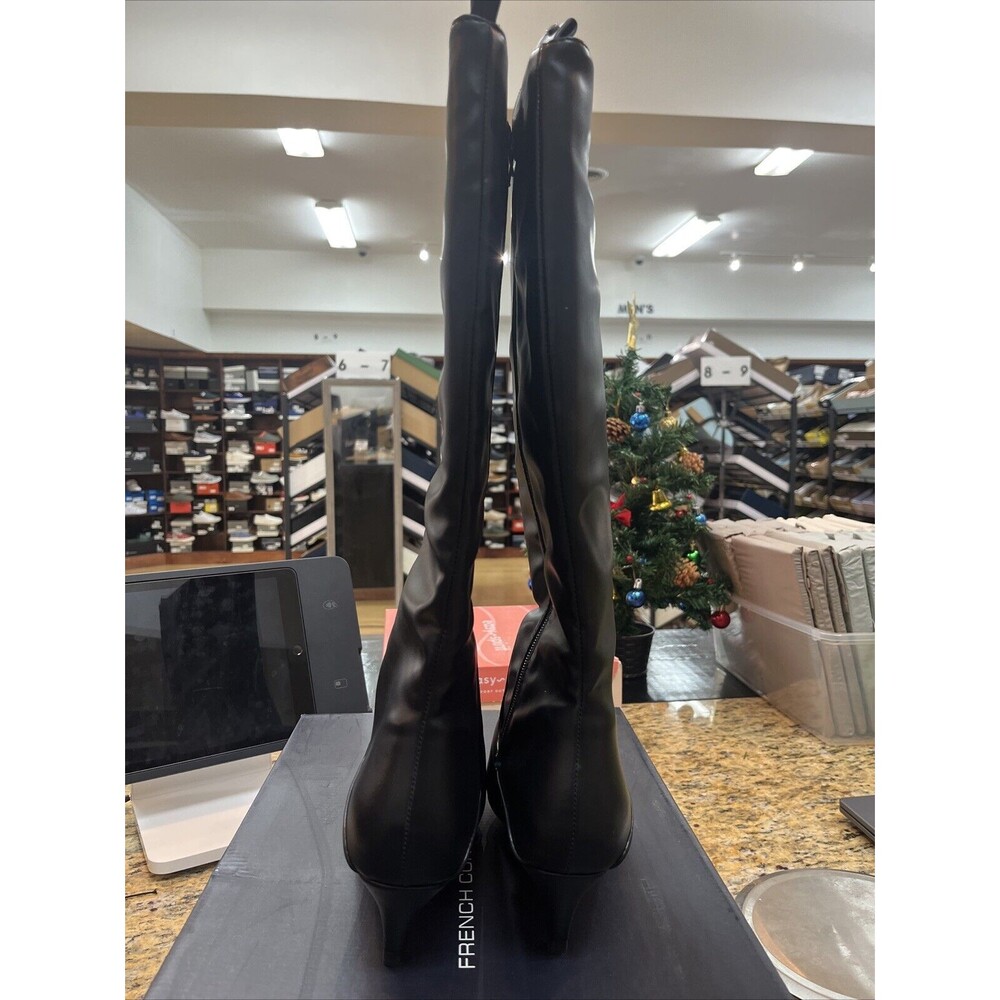 French Connection Black Knee-High Pointed-Toe Boots - Picture 3 of 5